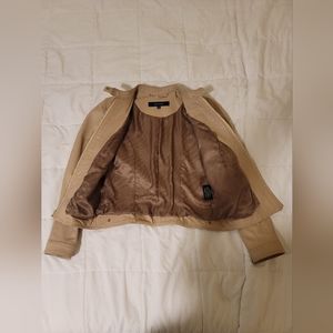Tan leather jacket xs